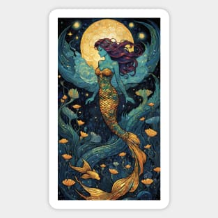 Starry Night Symphony: Van Gogh-Inspired Mermaid Magnet